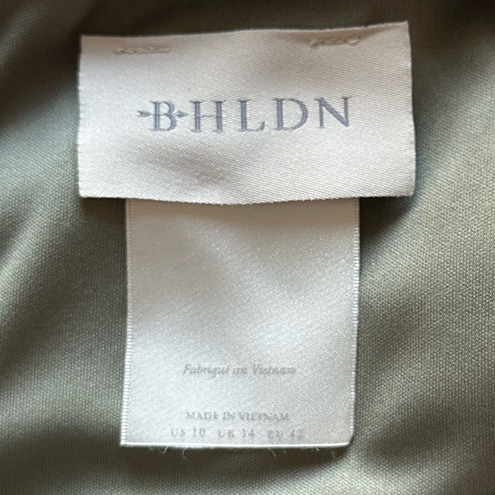 BHLDN One-Shoulder Sage Green Satin Gown - Picture 7 of 14